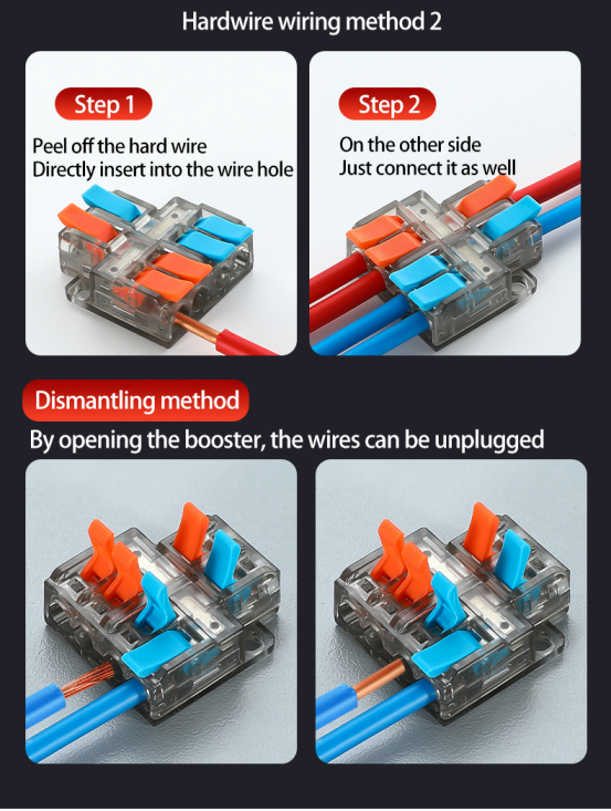 Mini two in multiple out wiring terminal