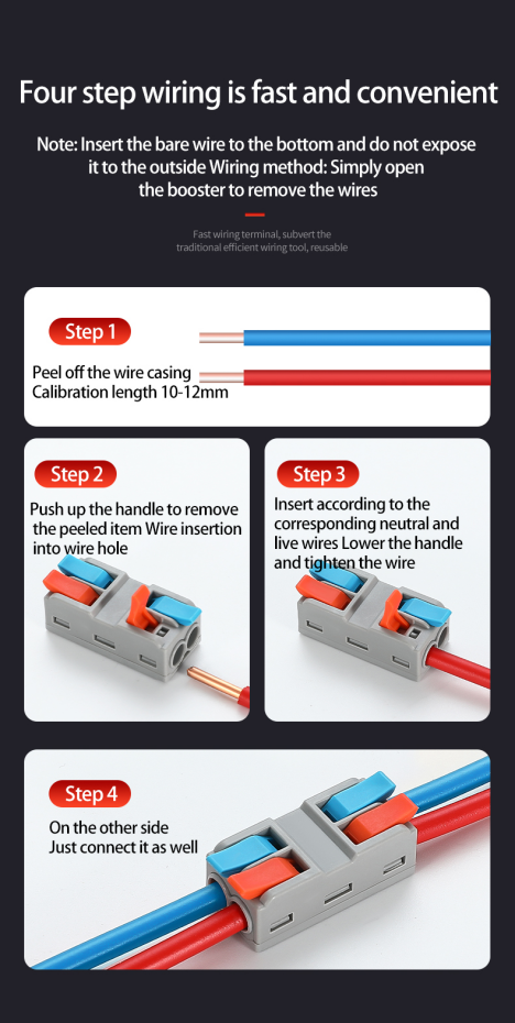 Instructions for using quick connect terminals