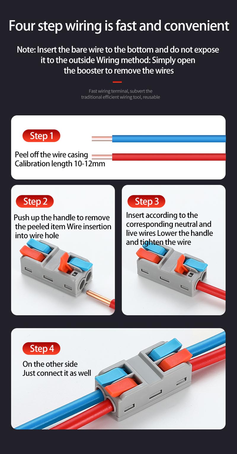 Fast Wire Cable Connectors 3 in 3 out PCT-5233D