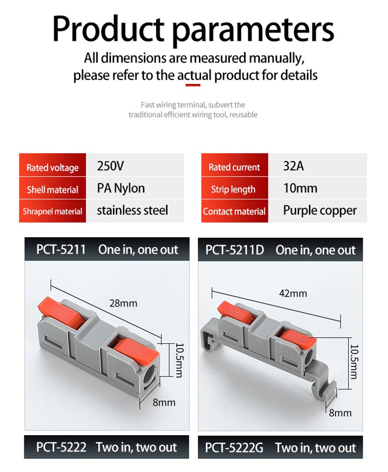 Fast Wire Cable Connectors 3 in 3 out PCT-5233D