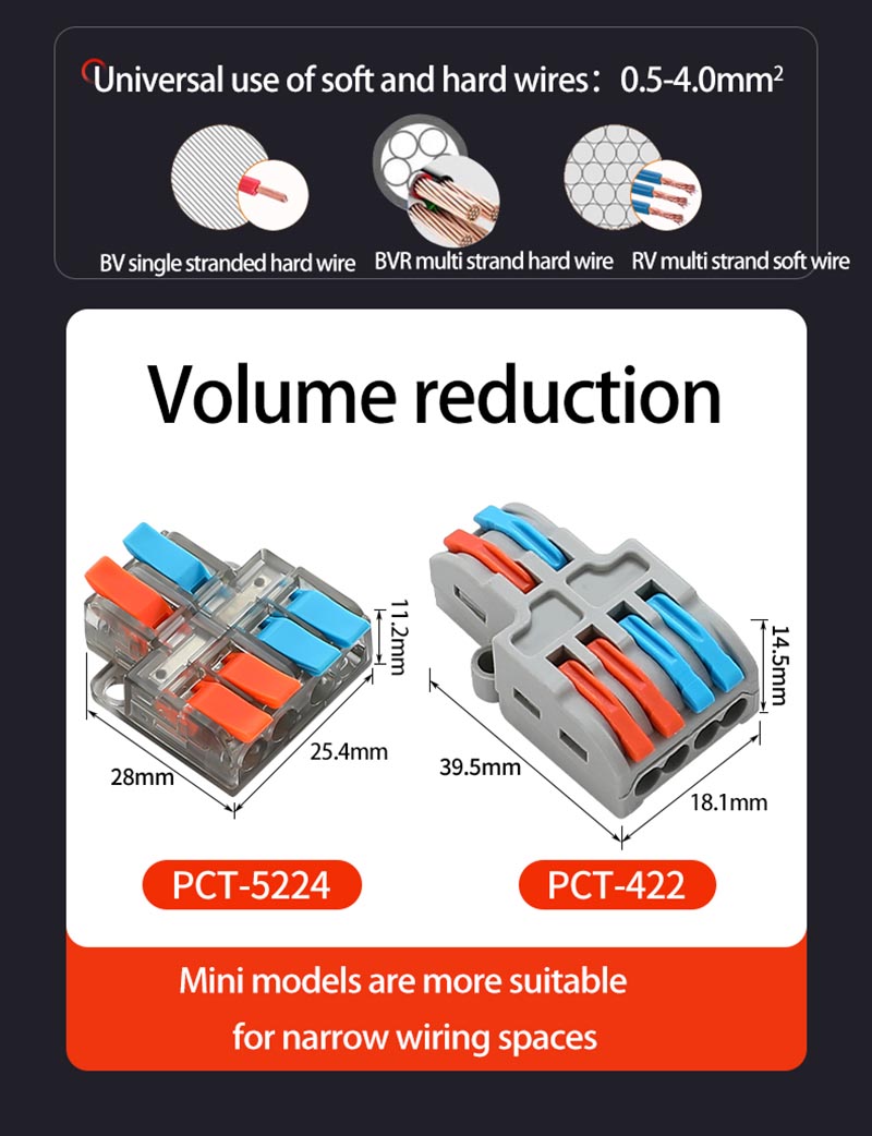 Fast Wire Cable Connectors 2 in 6 out PCT-5226