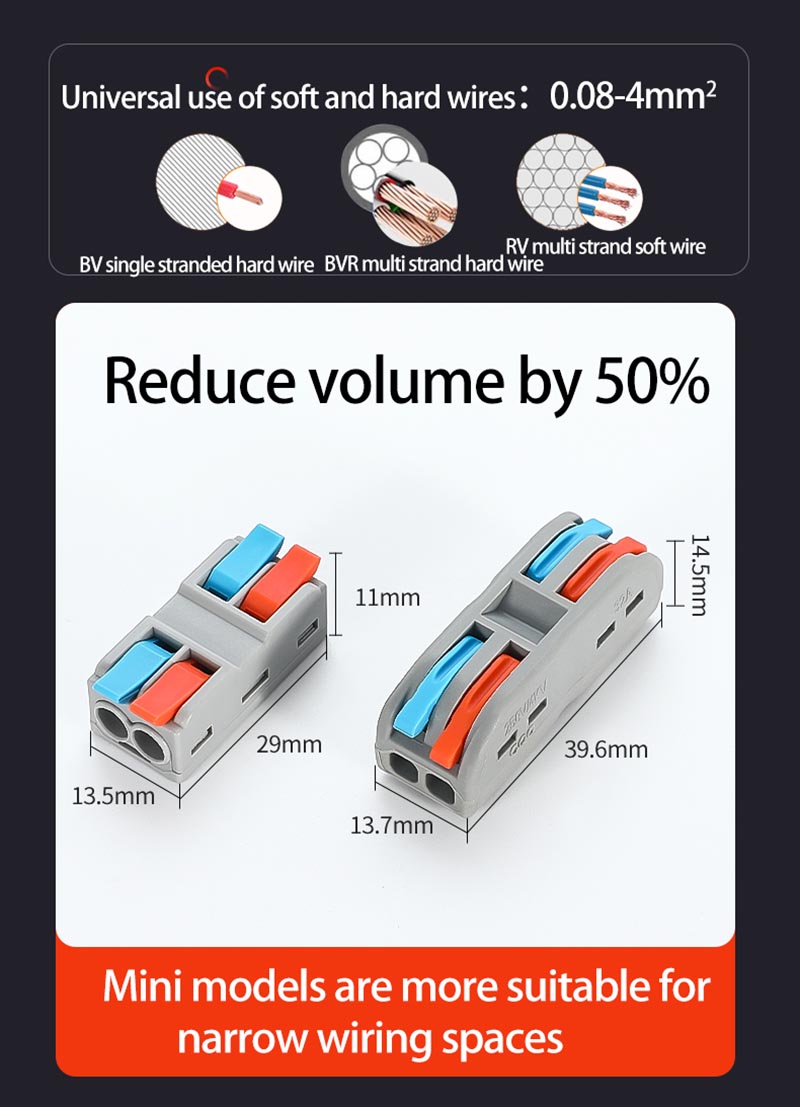 Fast Wire Cable Connectors 3 in 3 out PCT-5233D