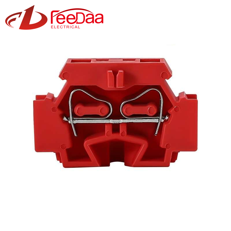 UTJ17-262 Multicolor Spring Type Terminal Block DIN Rail Electrical Wire Connector 0.08-4mm² red
