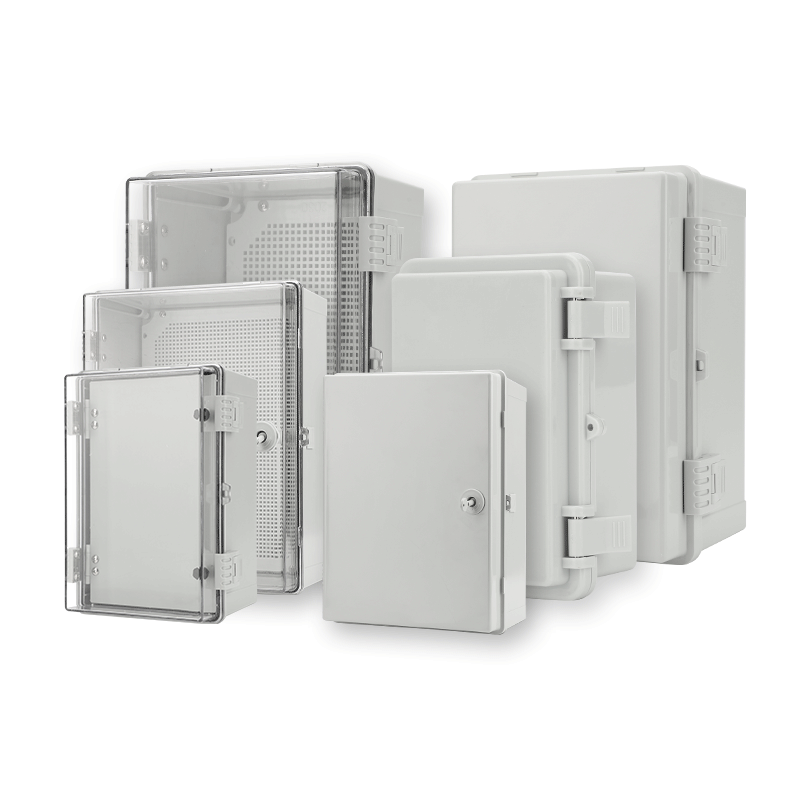 400*300*170mm gray With lock IP66 Distribution Terminal Box Customized ABS Plastic PC Wall Mounted Industrial Plug Socket Waterproof Outdoor Protection