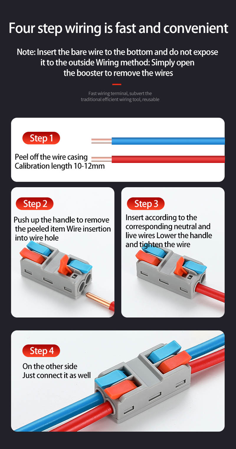 Fast Wire Cable Connectors 3 in 3 out PCT-5233
