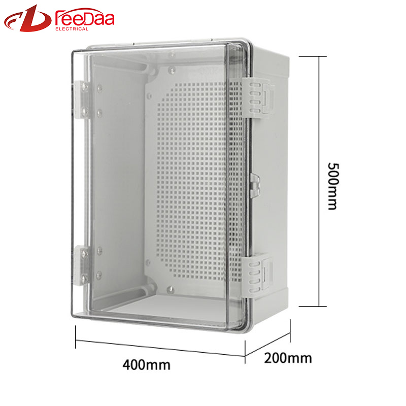 500*400*200mm Transparent buckle IP66 Distribution Terminal Box Customized ABS Plastic PC Wall Mounted Industrial Plug Socket Waterproof Outdoor Protection