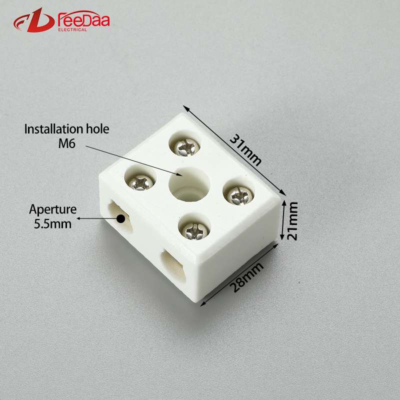  2 in 2 out 30A Excellent Insulating High Temperature Resistance Electrical Porcelain Connector Ceramic Terminal Blocks for High-voltage Cabinet  2 in 2 out 30A Excellent Insulating High Temperature Resistance Electrical Porcelain Connector Ceramic Termin