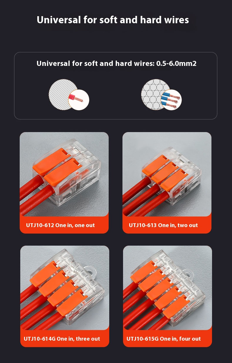 Fast Wire Cable Connectors | 1 in 4 out UTJ10-615G