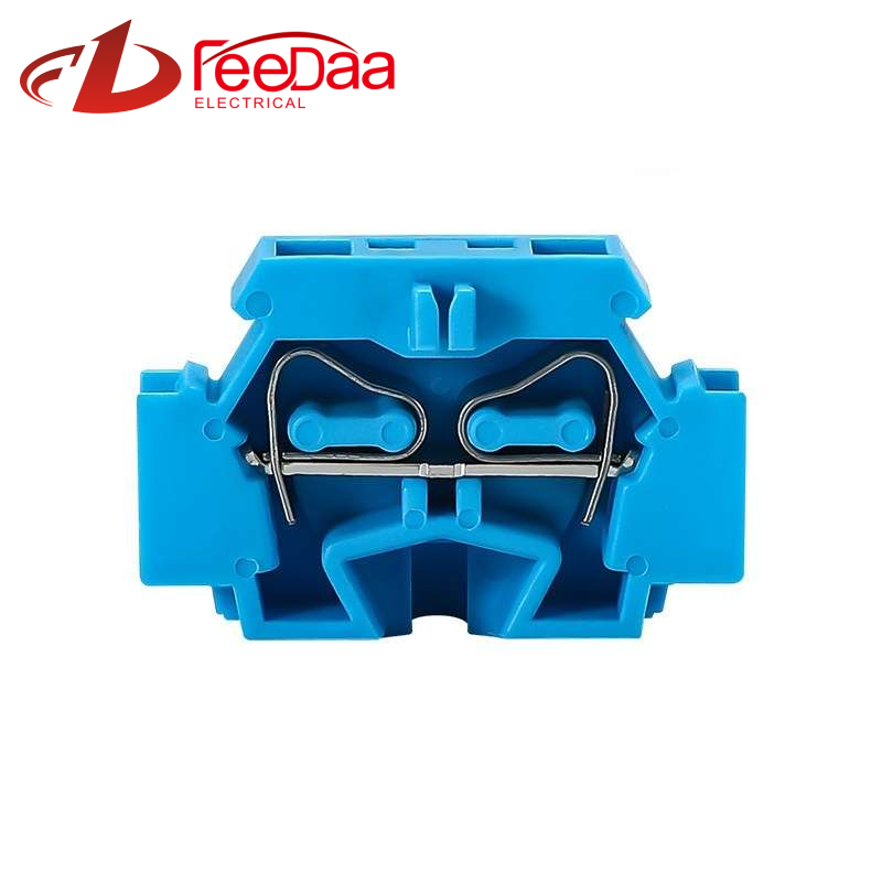 Blue UTJ17-262 Spring Type Terminal Block DIN Rail Electrical Wire Connector 0.08-4mm²