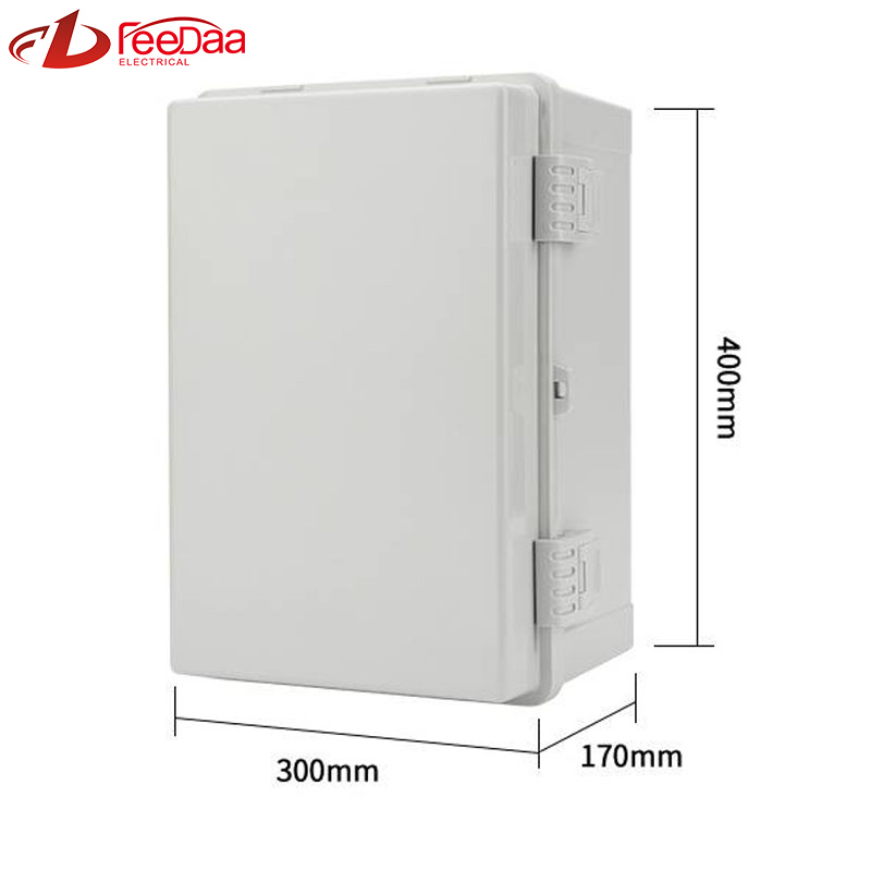 400*300*170mm Grey snap-on box IP66 Distribution Terminal Box Customized ABS Plastic PC Wall Mounted Industrial Plug Socket Waterproof Outdoor Protection