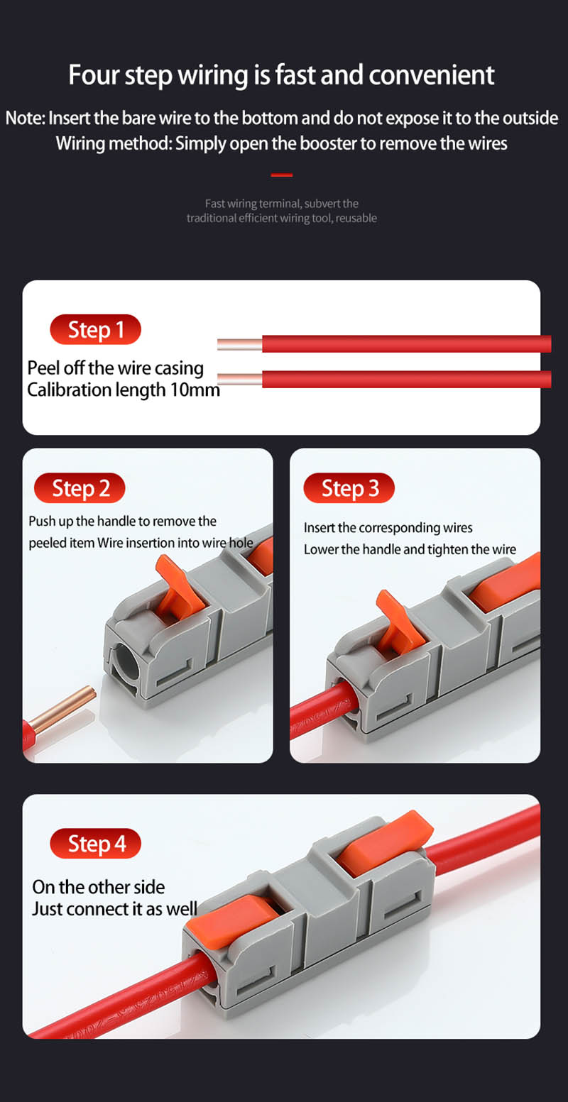 Fast Wire Cable Connectors 1 in 1 out PCT-5211