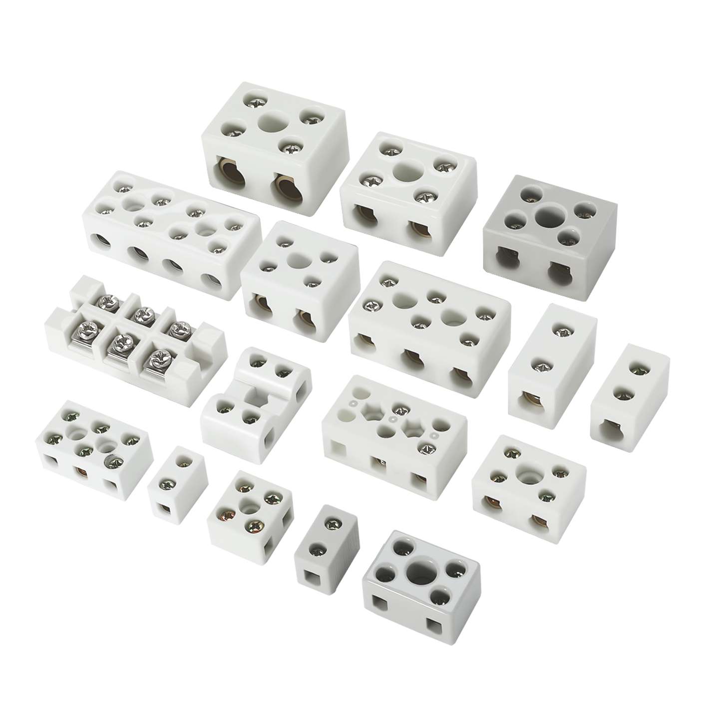 3 in 3 out 15A Excellent Insulating High Temperature Resistance Electrical Porcelain Connector Ceramic Terminal Blocks for High-voltage Cabinet