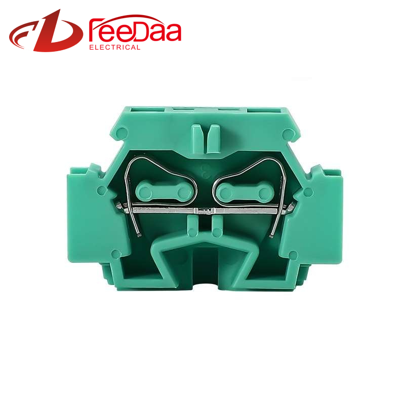 Green UTJ17-262 DIN Rail Spring Type Terminal Block Multicolor Electrical Wire Connector 0.08-4mm² 