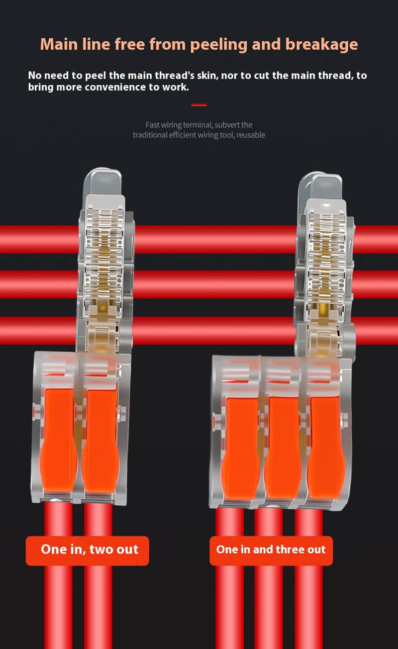T-Shaped Fast Branching Main Line Without Broken Wire Integrated Pure Copper Conductor 1 In 3 Out