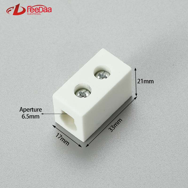 1 in 1 out 60A Excellent Insulating High Temperature Resistance Electrical Porcelain Connector Ceramic Terminal Blocks for High-voltage Cabinet