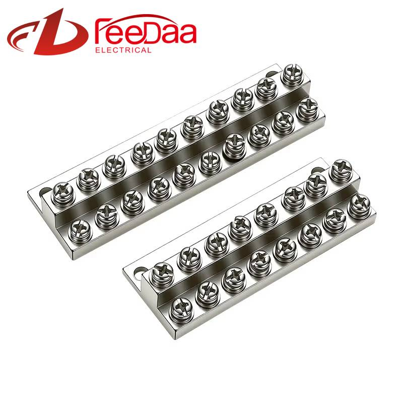 Single Row Ground Copper Busbar, Thickened Pure Copper Neutral Earth Bar, Screw Terminal Bus Bar for Distribution Box